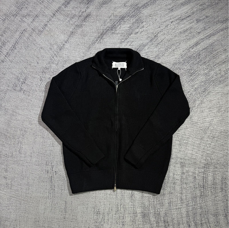 Maison Martin Margiela Black Wool Trucker Zip Sweater