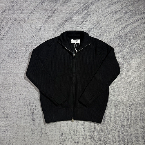 Maison Martin Margiela Black Wool Trucker Zip Sweater