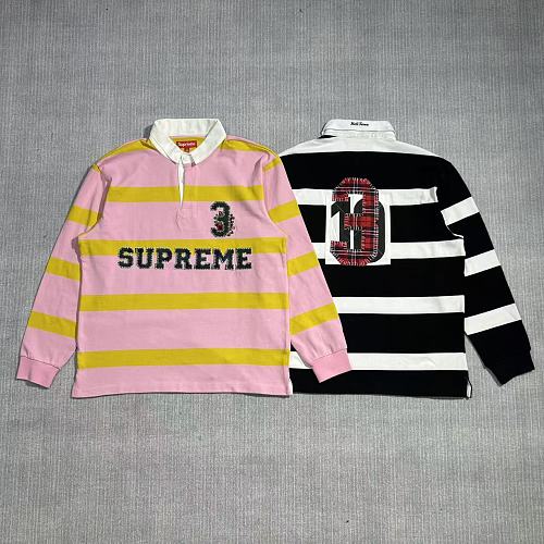 Supreme Sup Striped Embroidered Long Sleeve