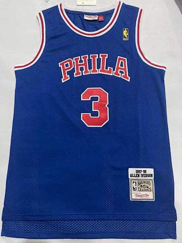 97-98 76ers Retro Embroidery Jersey S-2XL 76