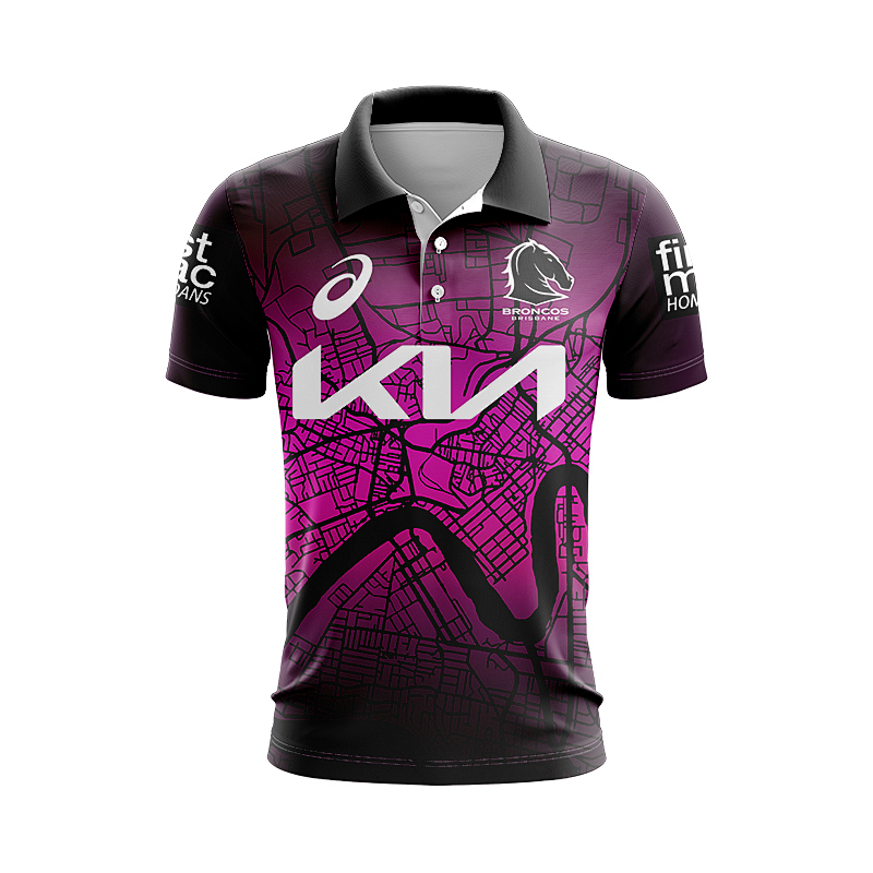 Brisbane Broncos Polo Rugby Jersey S-5XL Polo S-5XL