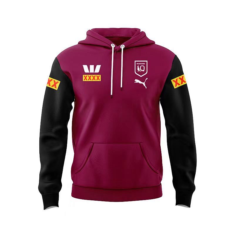 Qld Maroons Embroidery Hoodie S-3XL