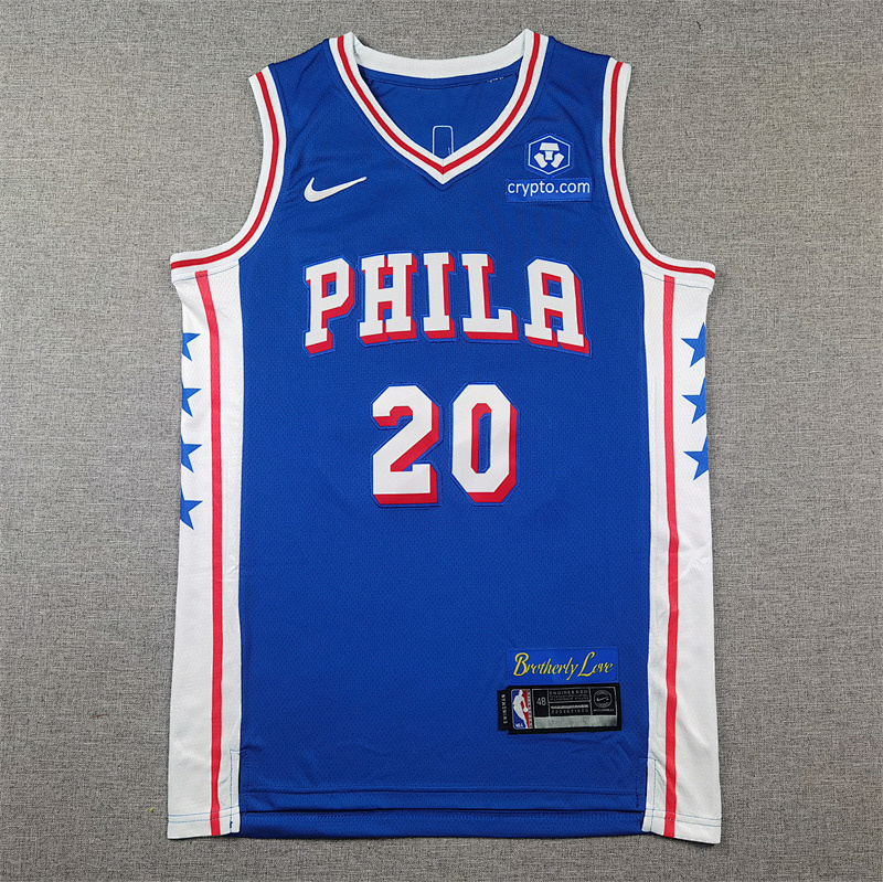 25 76ers Embroidery Jersey S-2XL 76