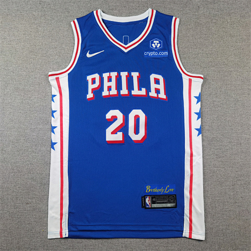 25 76ers Embroidery Jersey S-2XL 76
