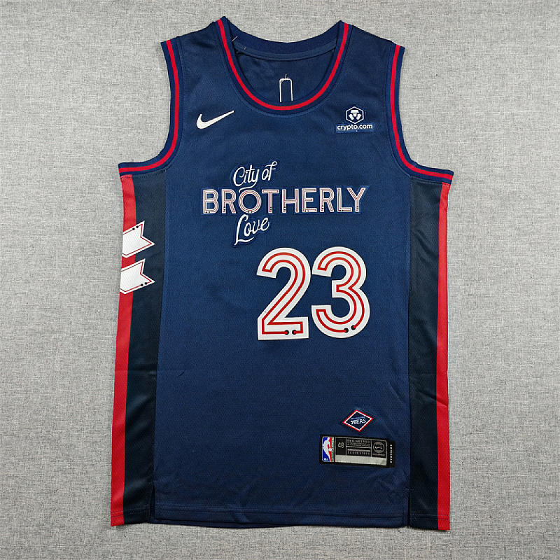 24 76ers Retro City Edition Embroidery Jersey S-2XL 76
