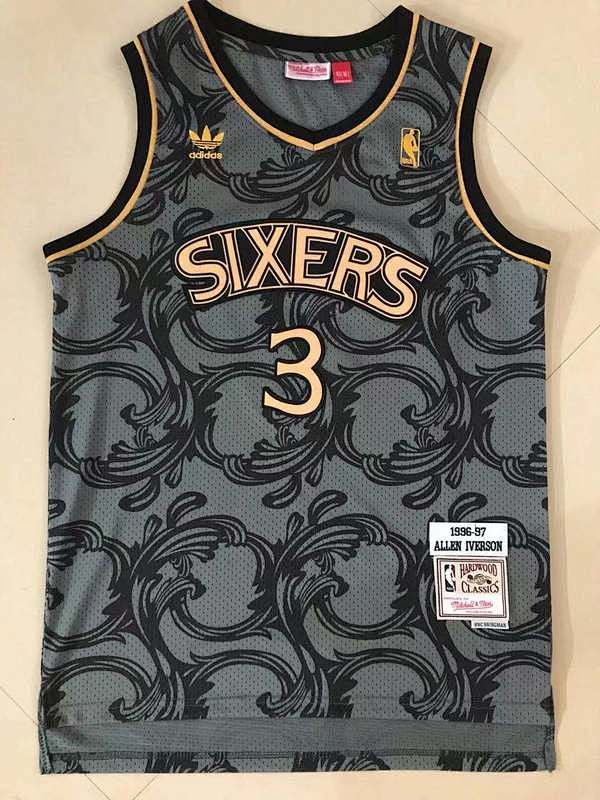 96-97 76ers Retro Embroidery Jersey S-2XL 76