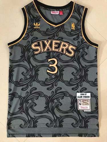96-97 76ers Retro Embroidery Jersey S-2XL 76