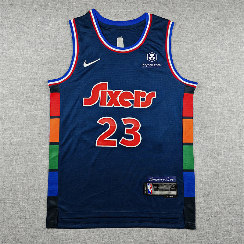 22 76ers Retro City Edition Embroidery Jersey S-2XL 76