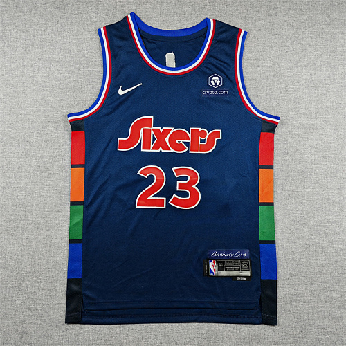 22 76ers Retro City Edition Embroidery Jersey S-2XL 76