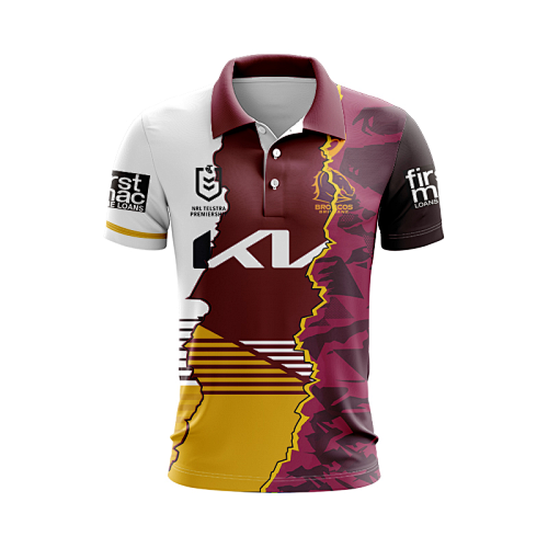 Brisbane Broncos Polo Rugby Jersey S-5XL Polo S-5XL
