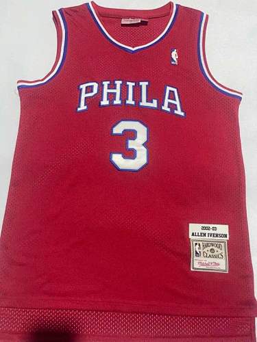 02-03 76ers Retro Embroidery Jersey S-2XL 76