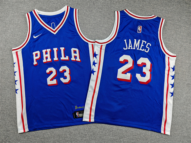 26 76ers Kids Embroidery Jersey S-2XL 76