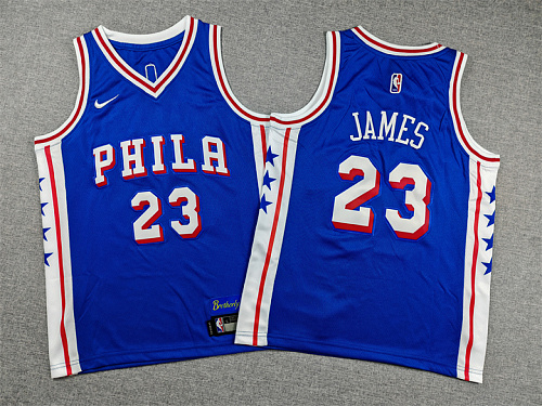 26 76ers Kids Embroidery Jersey S-2XL 76