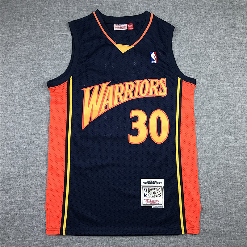 09-10 Warriors Retro Embroidery Jersey S-2XL
