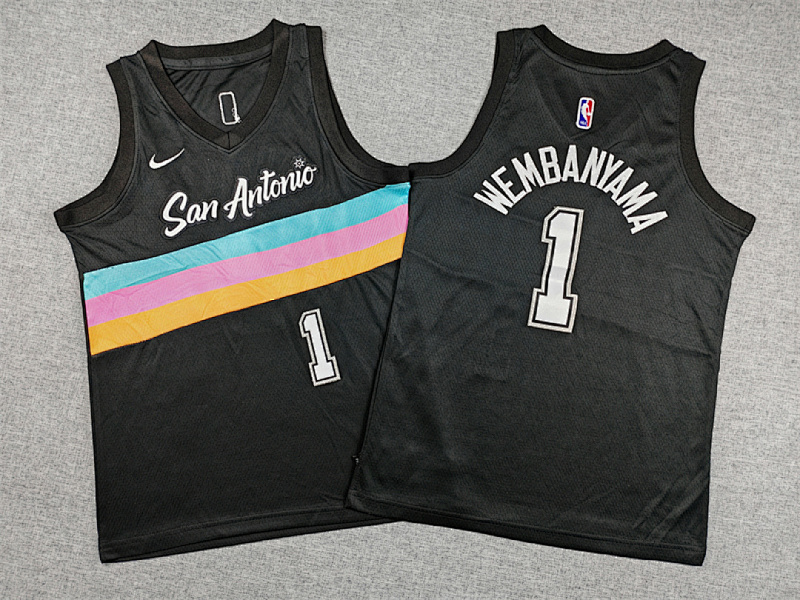 Spurs Kids Embroidery City Edition Jersey S-2XL