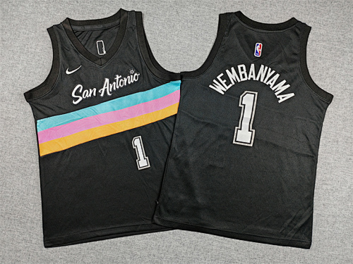 Spurs Kids Embroidery City Edition Jersey S-2XL