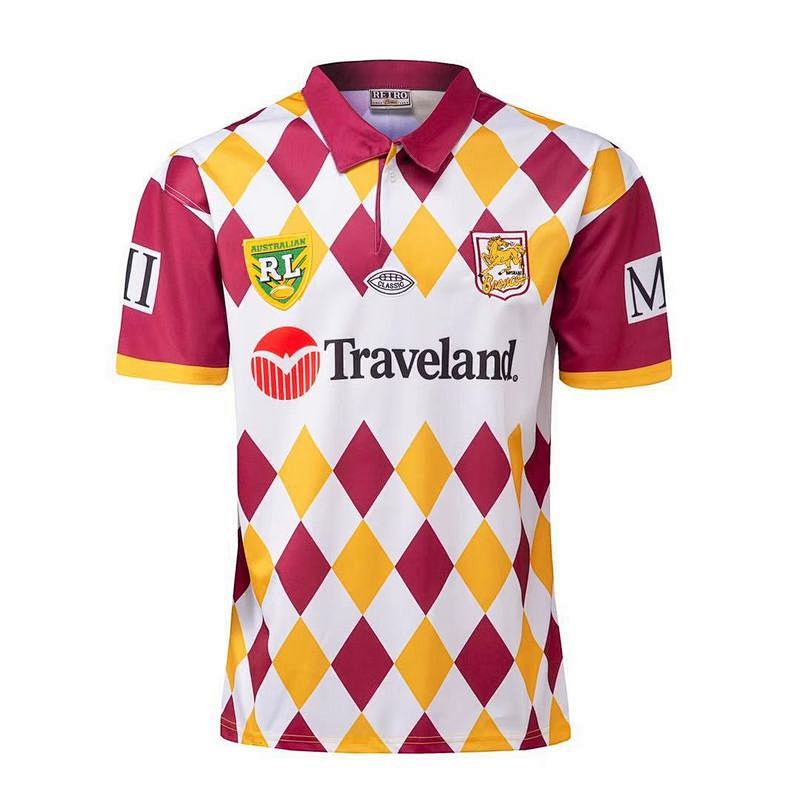 Brisbane Broncos Retro Rugby Jersey S-5XL S-5XL