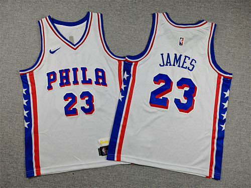 26 76ers Kids Embroidery Jersey S-2XL 76