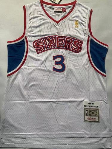 96-97 76ers Retro Embroidery Jersey S-2XL 76
