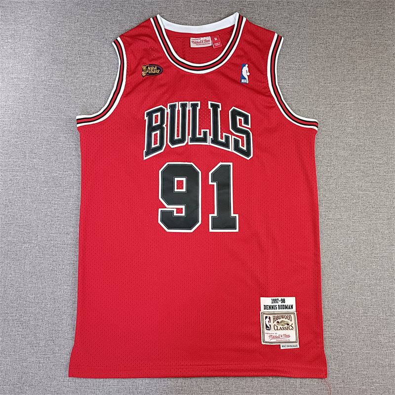 97-98 Bulls Retro Embroidery Jersey S-2XL
