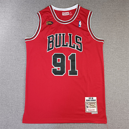 97-98 Bulls Retro Embroidery Jersey S-2XL