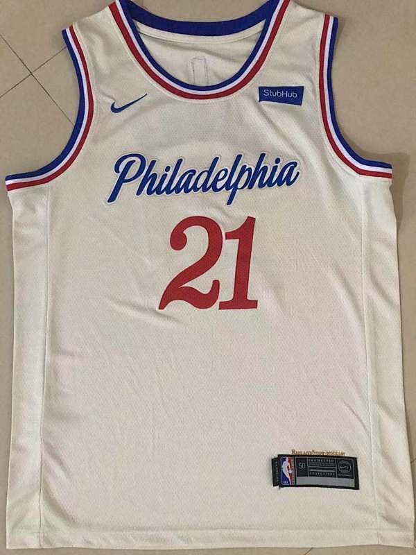 19-20 76ers Retro City Edition Embroidery Jersey S-2XL 76