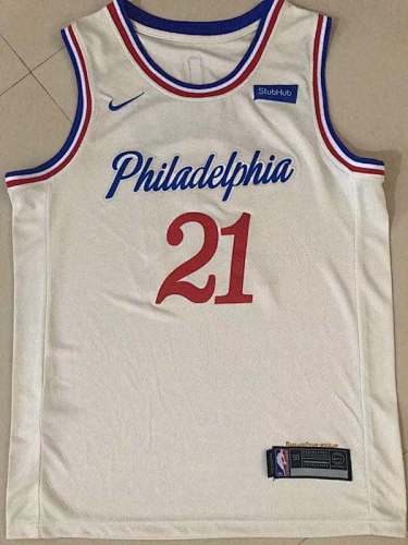 19-20 76ers Retro City Edition Embroidery Jersey S-2XL 76