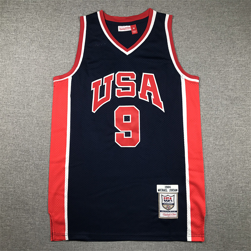 USA Retro Embroidery Jersey S-2XL