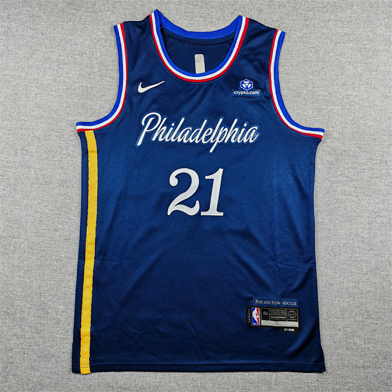 26 76ers City Edition Embroidery Jersey S-2XL 76
