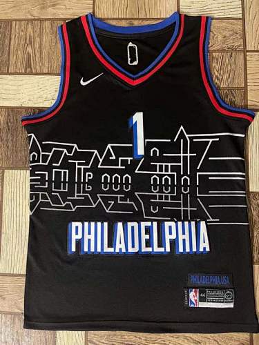 25 76ers Embroidery Jersey S-2XL 76