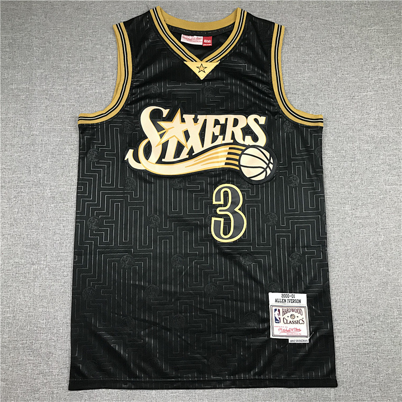25 76ers Embroidery Jersey S-2XL 76