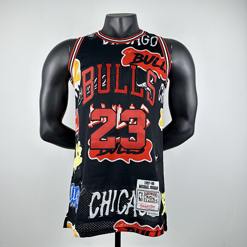 97-98 Bulls Retro Embroidery Jersey S-2XL
