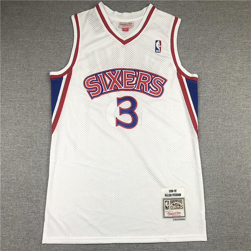 96-97 76ers Retro Embroidery Jersey S-2XL 76