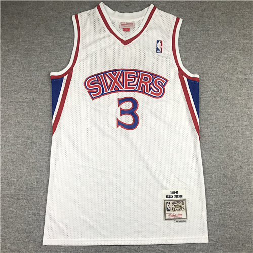 96-97 76ers Retro Embroidery Jersey S-2XL 76