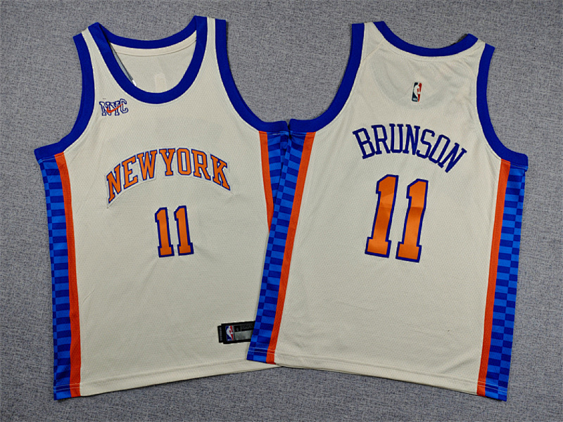 Knicks Embroidery City Edition Kids Jersey S-2XL