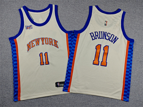 Knicks Embroidery City Edition Kids Jersey S-2XL