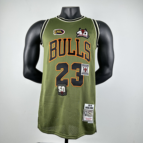 97-98 Bulls Retro Embroidery Jersey S-2XL