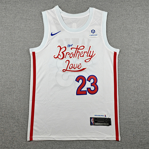 23 76ers Retro City Edition Embroidery Jersey S-2XL 76