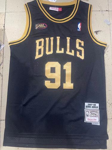 97-98 Bulls Retro Embroidery Jersey S-2XL
