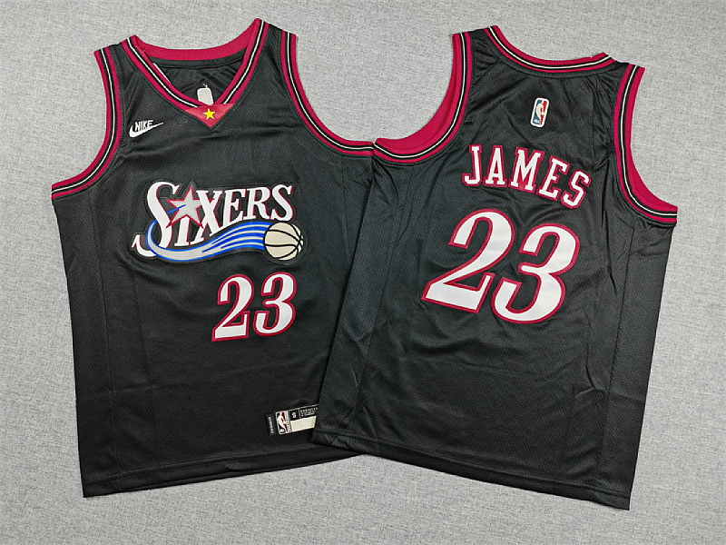 26 76ers Kids Embroidery Jersey S-2XL 76