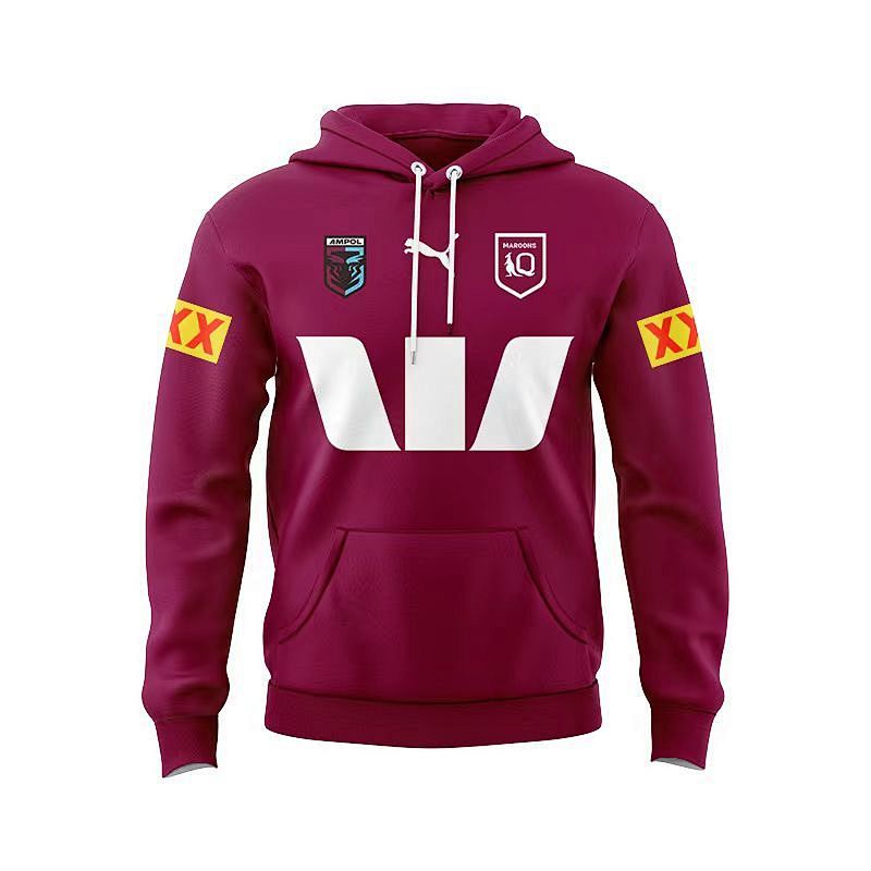 Qld Maroons Embroidery Hoodie S-3XL