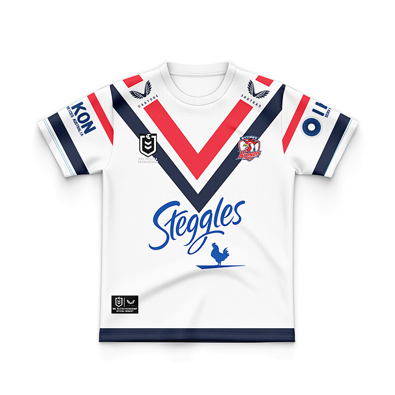 Sydney Roosters Kids Away Rugby Jersey 16 -26 2024NRL