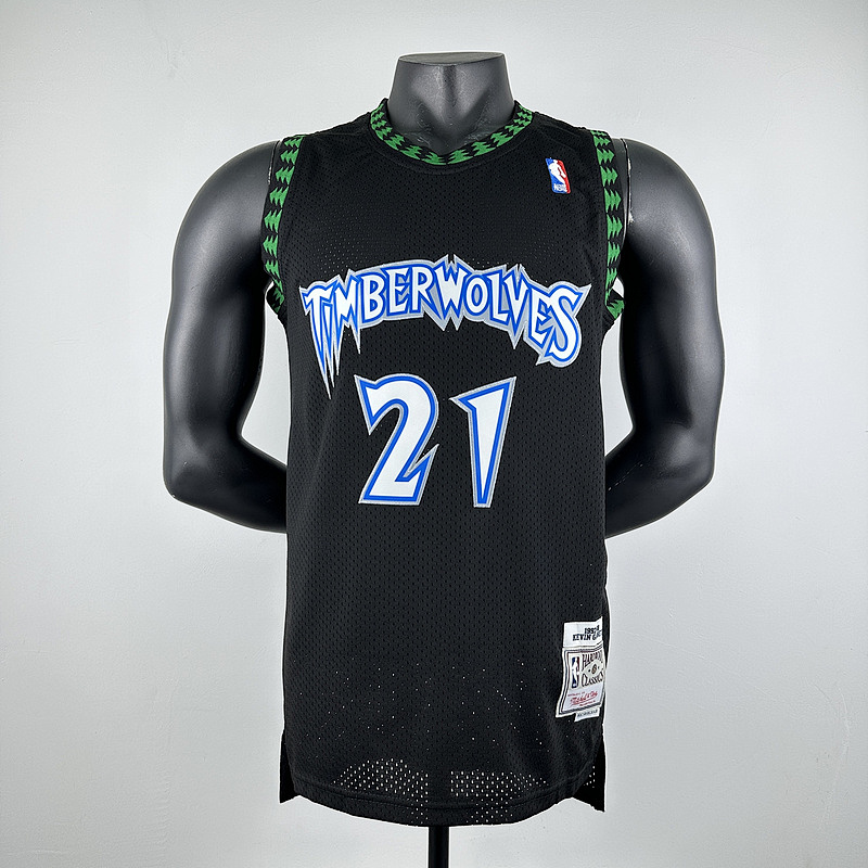 97-98 Timberwolves Retro Embroidery Jersey S-2XL