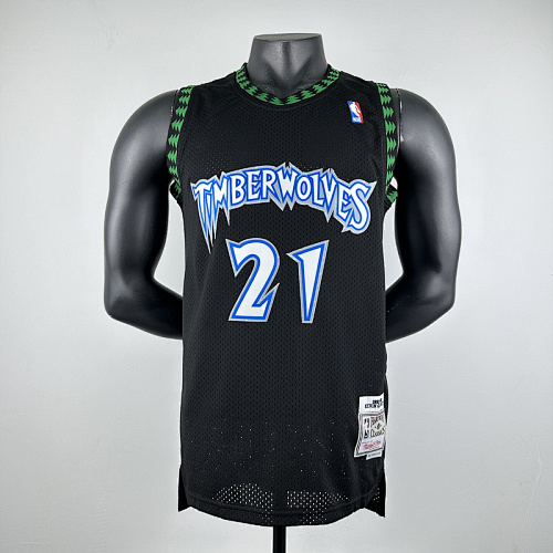97-98 Timberwolves Retro Embroidery Jersey S-2XL