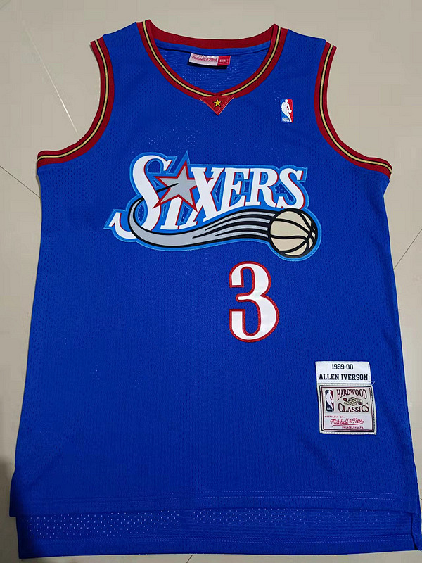 99-00 76ers Retro Embroidery Jersey S-2XL 76