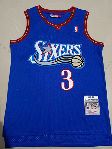 99-00 76ers Retro Embroidery Jersey S-2XL 76