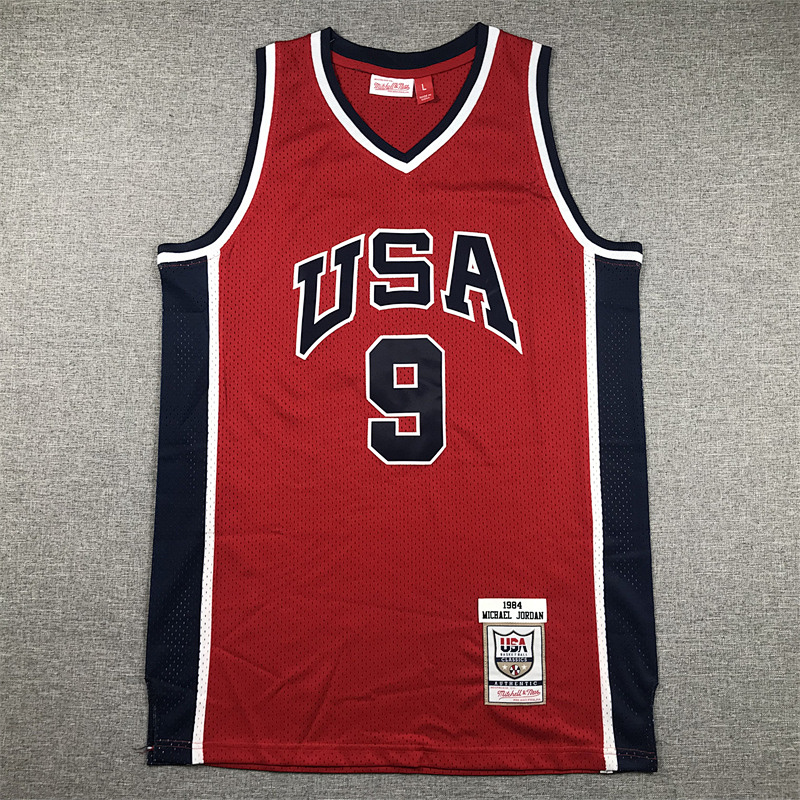 USA Retro Embroidery Jersey S-2XL