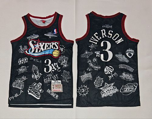 25 76ers Embroidery Jersey S-2XL 76