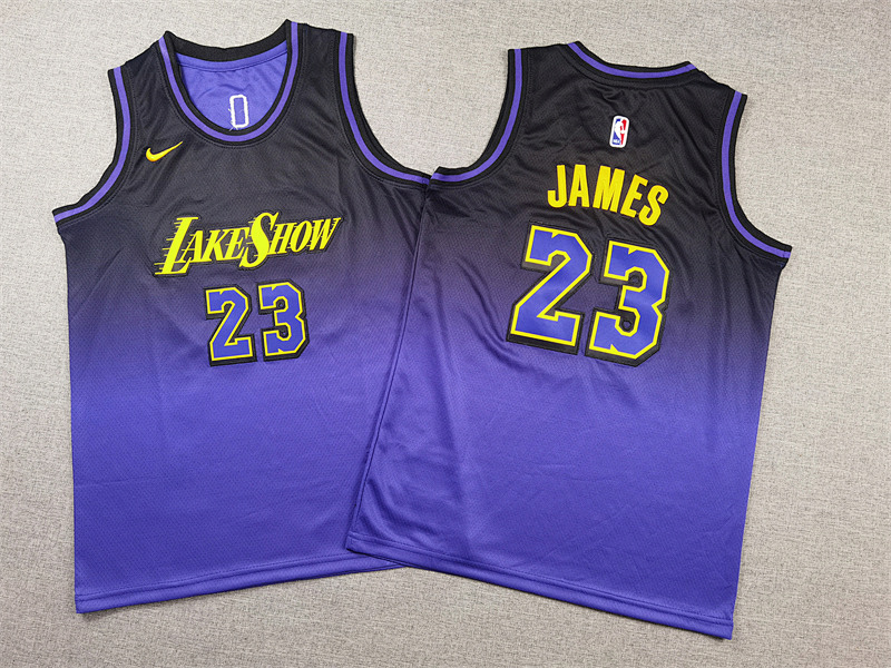 Lakers Kids City Edition Embroidery Jersey S-2XL