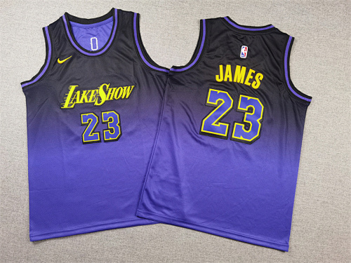 Lakers Kids City Edition Embroidery Jersey S-2XL